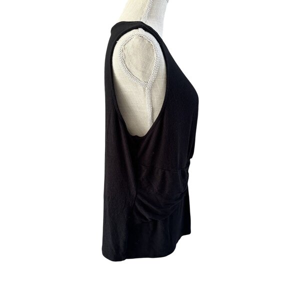 Simply Vera Vera Wang Womens Black Ribbed Sleeveless Twist Front Tank Top XXL - Picture 2 of 7